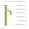 thumbnail image 6 of Avallon Single Hole, Single-Handle Wheel, High Arc Bathroom Faucet in Brushed Gold, 6 of 11