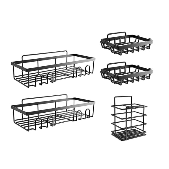 Tkrady Shower Caddy 5 Pack,Rustproof Stainless Steel Bathroom Organizer,Adhesive Shower Organizer for Bathroom Storage&Home Decor&Kitchen,Large Capacity,No Drilling,Shower Shelves for Inside Shower