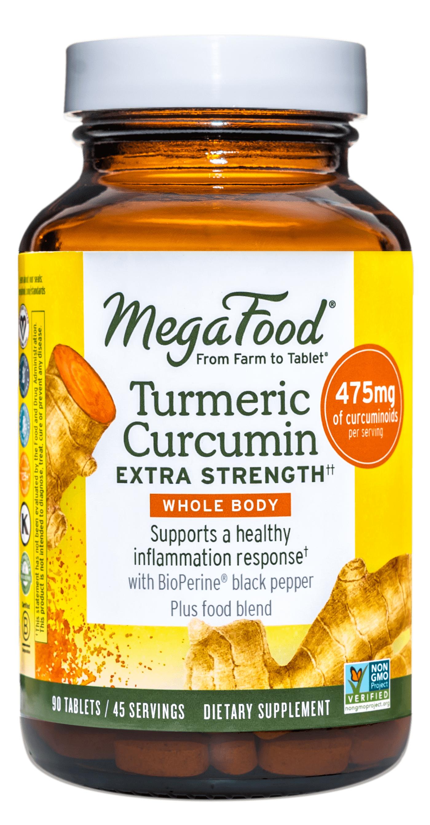 MegaFood Turmeric Curcumin Extra Strength Whole Body Supplement to