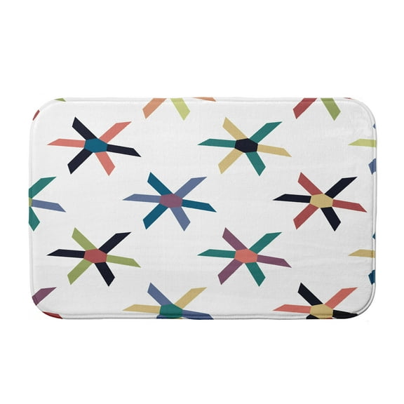 Simply Daisy 24" x 17" Plush Microfiber Navy Pinwheel Pop Bath Mat