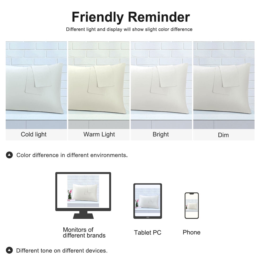 Unique Bargains 2 Pack 300TC Cotton Solid Pillowcases White 19" x 29"