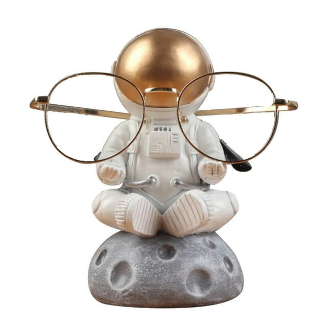 Astronaut Glasses Holder Stand Multi-Functional Desktop Eyewear Organizer for Rings, Watches, Necklaces Office Desk Accessory Gift