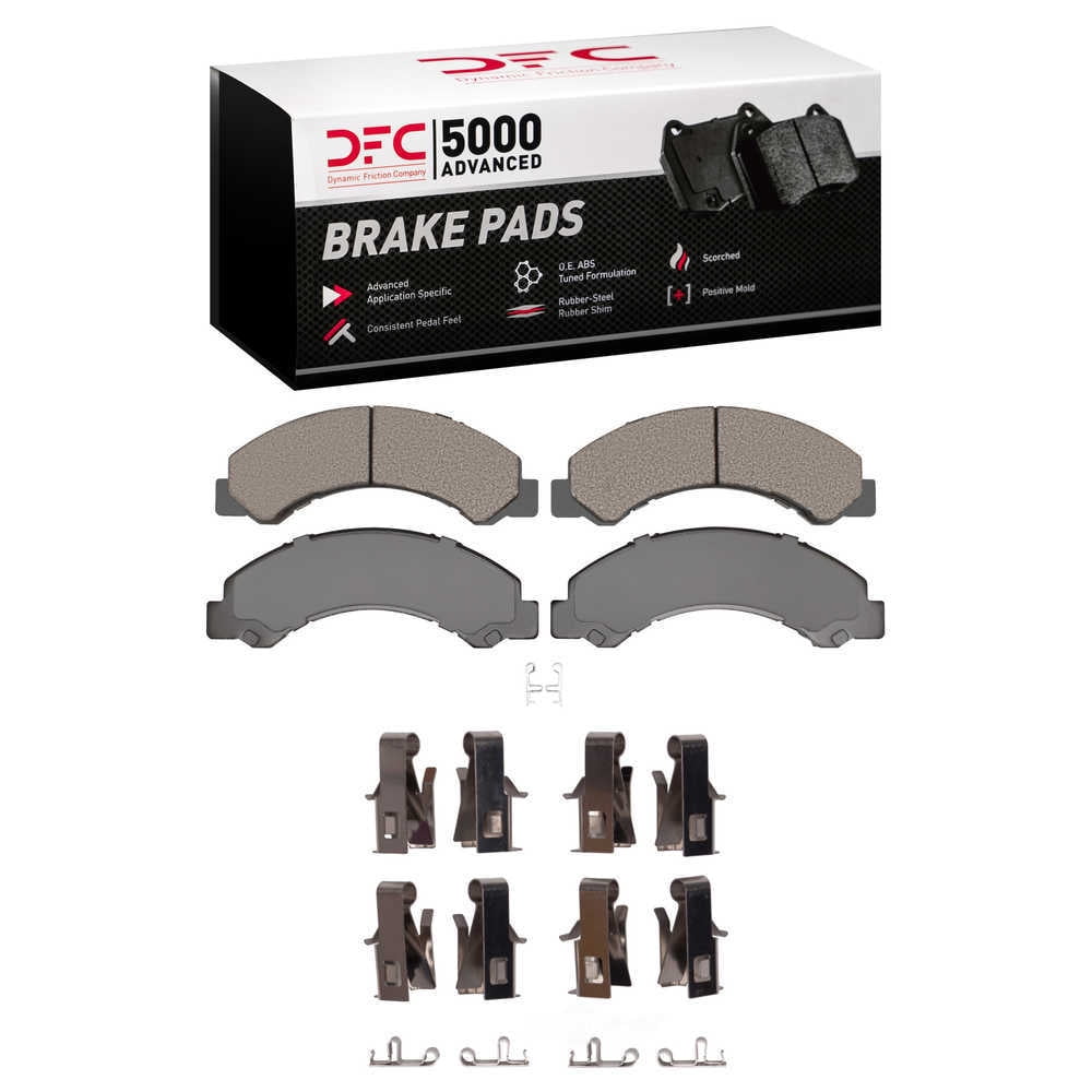 Dynamic Friction Company 1551-0825-01 DFC 5000 Advanced Brake Pads - Semi Metallic and Hardware Kit