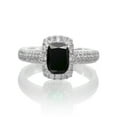 thumbnail image 1 of 2 Carat Vintage Halo Black Diamond and Diamond Engagement Ring on 10k White Gold, 1 of 2
