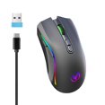 thumbnail image 2 of CHOK Souris Sans Fil 2,4 GHz Souris Sans Fil Souris de Jeu Rétroéclairage RVB Optique Sans Fil USB Souris de Jeu 4800 Dpi Rechargeable Silencieuse Souris Noire, 2 of 8