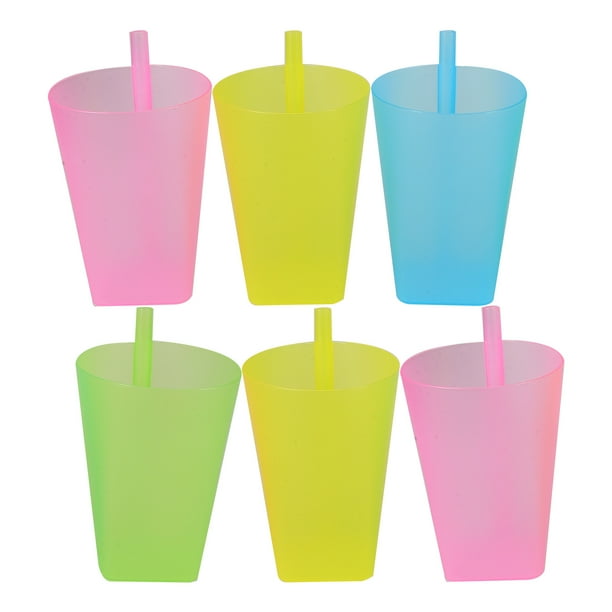 Vasos de plástico para beber agua, práctico vaso para sorber de alimentación para niños, 6 uds.