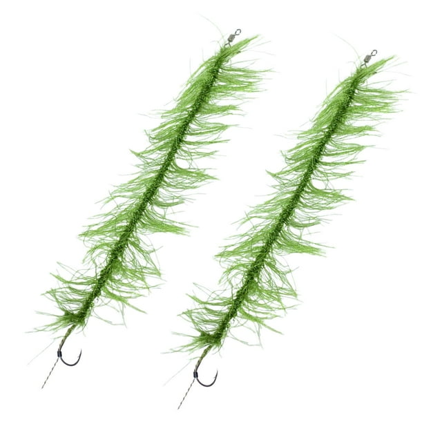 koolsoo Carp Fishing Set with Hook and Weed Line Fishing Terminal High Carbon Steel Weed Hookline Rope Rig Replacement Seaweed Carp Rigs 21x12mm
