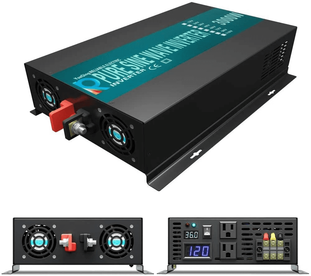 WZRELB 3000watt Pure Sine Wave Inverter 36V DC to 120V AC 60HZ with LED Display Wireless Remote Controller Car Inverter Generator (RBP300036VCRT)