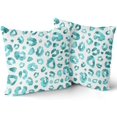 thumbnail image 2 of Aqua Grey Leopard Print Pillow Covers 16X16 Inch Watercolor Gray White Cheetah Decorative Pillow Cases Animal Square Throw Pillow Case Set of 2 Home Decor For Sofa Living Room Bedroom Bed Cushion, 2 of 5