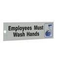 thumbnail image 2 of Pen+Gear Employee Must Wash Hands Sign, 2x8 inch , Silver, Adhesive Back for Easy Mounting, 2 of 10