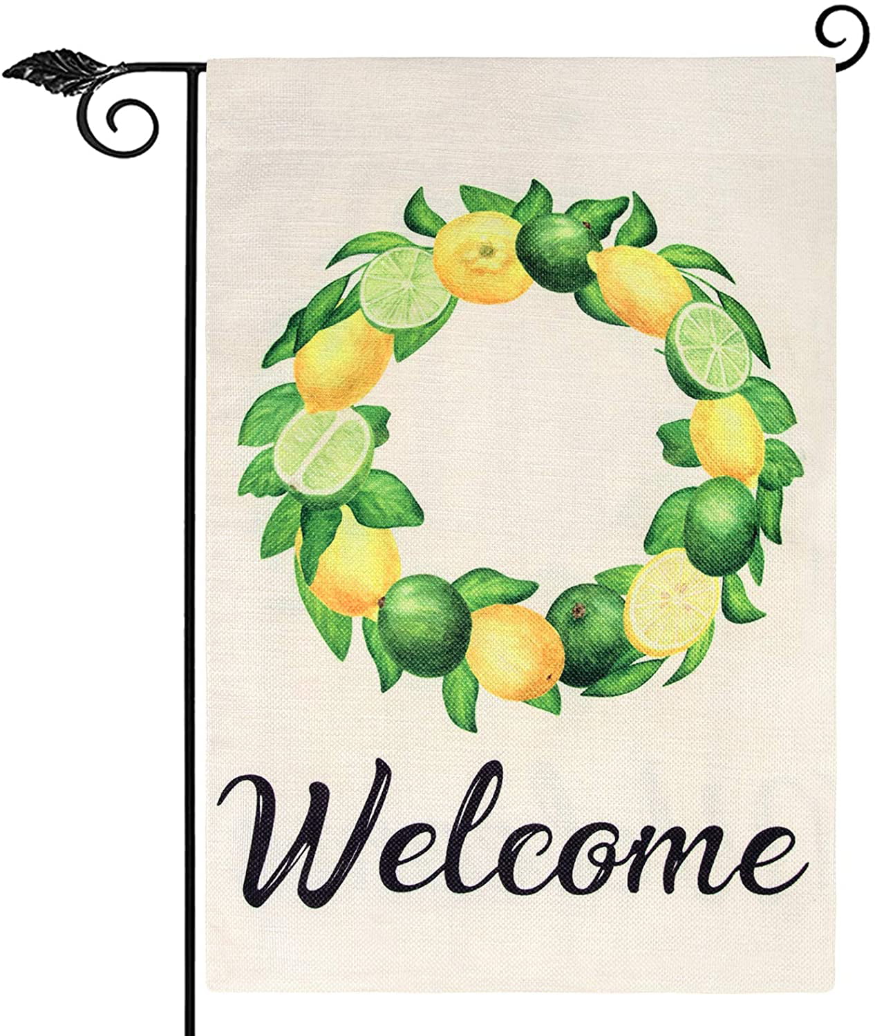 Morigins Welcome Lemon Wreath Spring Bird Double Side Summer Yard Garden Flag 
