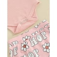 thumbnail image 6 of Suealasg Newborn Baby Girls Easter 3Pcs Clothes Sets 3M 6M 12M 18M Infant Girls Summer Outfits Letter Print Sleeveless Rompers Shorts Headband, 6 of 8