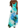 thumbnail image 2 of FcBaudy Camisole Sans Manches Robe Col en V, Robes d'Été pour Femmes, Robes d'Été pour Femmes Imprimé Sans Manches Robe Col Rond Décontractée Robes Femmes, 2 of 5
