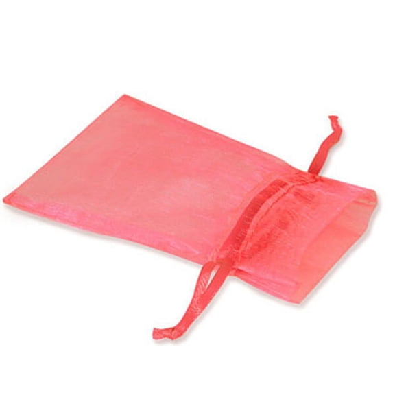 10 PK, Coral Rose Pink Organza Favor Bags, 5 x 7" For Basket Stuffers, Soaps, Candles, Sachets, Jewelry, Cosmetics, Party Favors