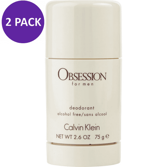Calvin Klein Obsession Alcohol Free Deodorant Stick Men, 2.6 Oz (2 Pack)