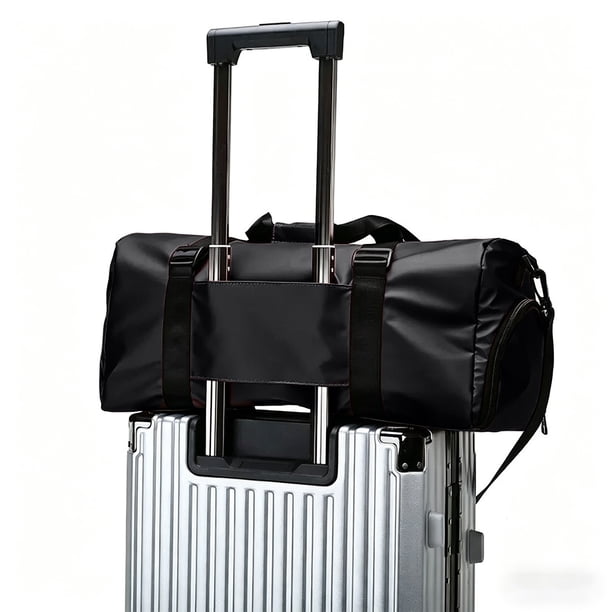 Gym Duffle Bag with Trolley Sleeve Waterproof Sports Bag Dry Wet Separation Shoe Compartment for Travel Swim Workout Weekend