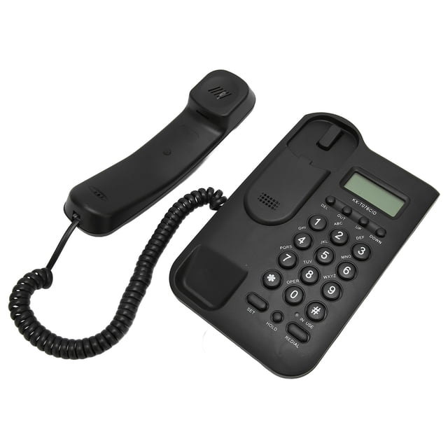 Corded Telephone, Pre Dial Minimalist Style Desk Phone For Bank For Home For Hotel Black,White