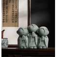 thumbnail image 2 of SEEK RARE Mini Monk Buddha Statue Green Sandstone Statues Zen Monk Praying Statue Sculptures for Wealth Good Luck Feng Shui Decor Home Fish Tank Aquarium Garden (Style 2), 2 of 8