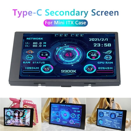 Peggybuy AIDA64 3.5inch IPS Monitor Type-C Secondary Screen USB ...