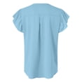 thumbnail image 5 of vigerkar Women's Summer Tops Dressy Casual Notch V Neck Ruffle Short Sleeve Flowy Cute Blouses Tops Sky Blue, XXL, 5 of 5