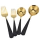 thumbnail image 2 of Juego de cubiertos de acero inoxidable Nikou color negro y dorado, 2 of 15