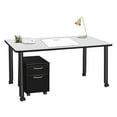 thumbnail image 7 of Regency Kee 66 x 24 in. Mobile Desk with Storage- White Top, Black Legs, 7 of 7