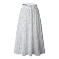 thumbnail image 1 of Jupes pour Femmes Mode Jupe Longue Imprimée Léopard Floral Poche Pressée Plissée Style Vêtements d'Été pour Femmes Blanc L, 1 of 5