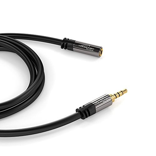Kabeldirekt cable de extensión de auricular de 1 pie macho 3.5 mm a hembra 3.5 mm Serie Pro