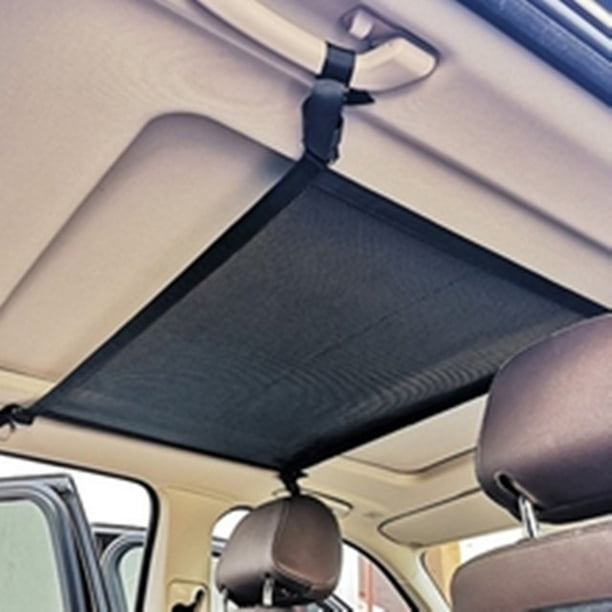 Bolsillo de red de carga para techo de coche, 31 x 21 pulgadas, malla ajustable de doble capa, organizador de techo para SUV, bolsa de almacenamiento de viaje larga, colcha para tienda de campaña, toalla de juguete para niños, artículos diversos, accesorios interiores ER