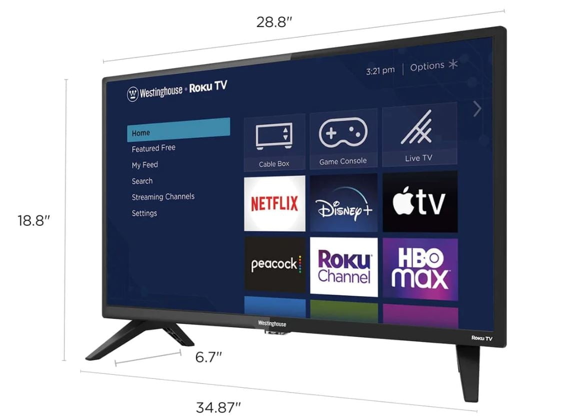 Restored Westinghouse 24" 720p LED Roku Smart TV WR24HT2212 (Refurbished)
