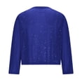 thumbnail image 6 of YOUYEDIAN Teen Girls Sequin Cardigan Jackets Kids Open Front Sparkly Long Sleeve Crop Tops Shiny Bling Dressy Casual Holiday Party Outfits (Blue, 11-12 Years), 6 of 7