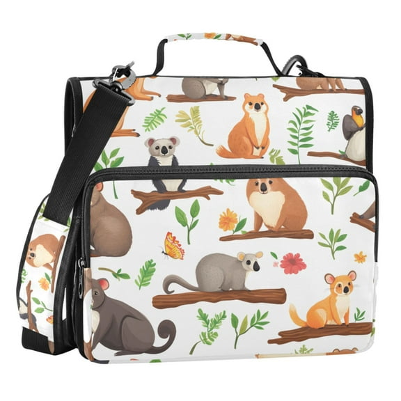 ALAZA Zipper Binder Wild Animals 3 Ring Trapper Keeper File Folder Organizer Bag