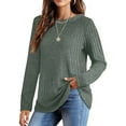 thumbnail image 3 of Fantaslook Long Sleeve Shirts for Women Crew Neck Casual Tunic Tops Lightweight Pullover, 3 of 8