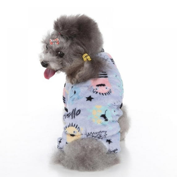 Pet Dogs Christmas Flannel Puppy Clothes Apparel Jumpsuit Romper Warm Coat