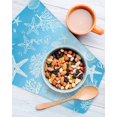 thumbnail image 3 of Blue Ombre Coastal Kitchen Dish Towels for Drying Dishes Set of 3, Sea Nautical Summer Beach Starfish Coral Waffle Weave Microfiber Hand Tea Bathroom Towels Quick Dry & Absorbent Towel 12x12, 3 of 7