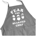 thumbnail image 2 of Apronmen, Funny aprons for men - Fear the Bearded Chef - 100% Cotton with pockets - Gray, 2 of 6