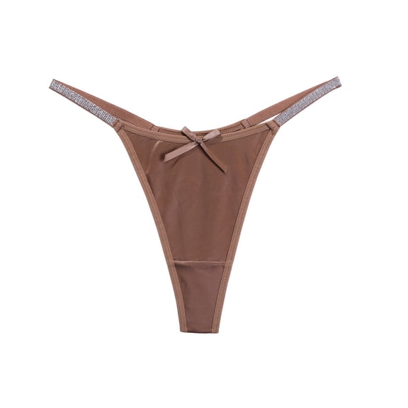 Ticikt Women's Low Rise Thong Panties Glossy Sheer Lace Trimmed Underwear Comfortable Stretchy Soft Apparel