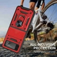 thumbnail image 2 of for Samsung Galaxy Z Flip 3 5G Case, with Ring Kickstand and Camera Protection,Heavy Duty Protective Shockproof Protective Rubber PC Phone Back Cover for Samsung Galaxy Z Flip 3 5G, Red, 2 of 8