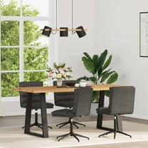 vidaXL Dining Chair Set of 4 Black Faux Leather Height-Adjustable