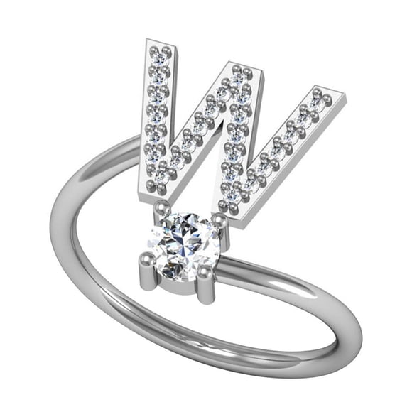 Sonducket Anillo abierto con letras mayúsculas, anillos de diamantes de imitación para interior y exterior, casa, viaje, fiesta, joyería, Ropa, zapatos y accesorios Miscelánea W
