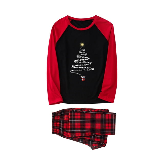 Pyjamas de Noël pour la Famille à Carreaux Ensemble de Pyjamas de Noël pour Femmes et Maman Ensembles de Pyjama pour Femmes
