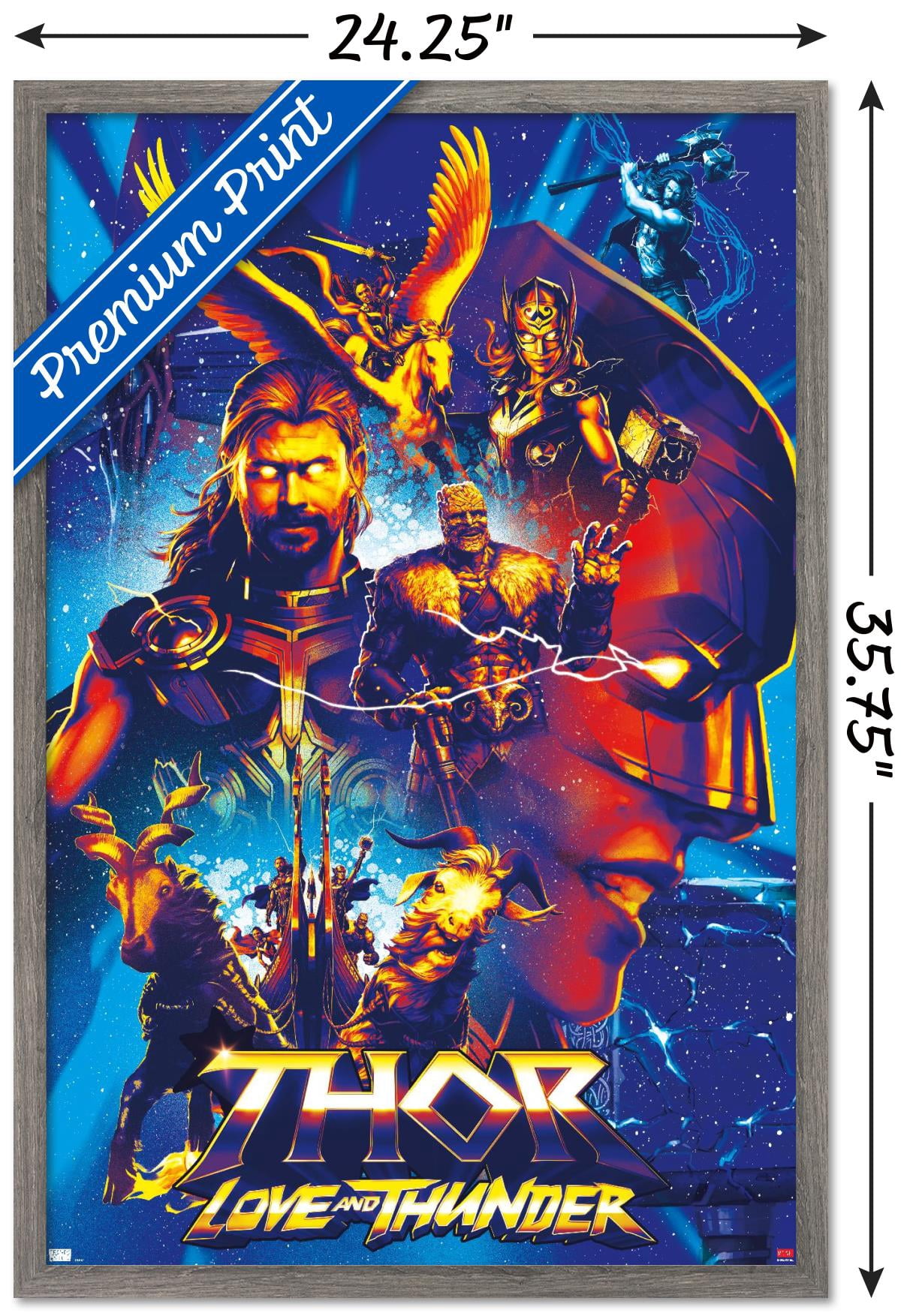 Marvel Thor: Love and Thunder - Group Wall Poster, 22.375" x 34" Framed