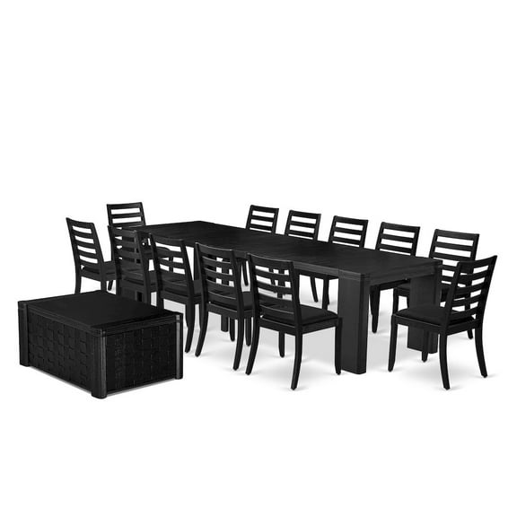 Luxe by East West Furniture 14-piece Modern Dining Room Table Set a Rectangular Dining Table