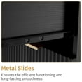 thumbnail image 4 of Tcbosik 4-Drawer Dresser with Wave Design Fronts - Compact Storage Cabinet, Can Be Used as a Tall Nightstand or Entryway Organizer, Black, 4 of 10