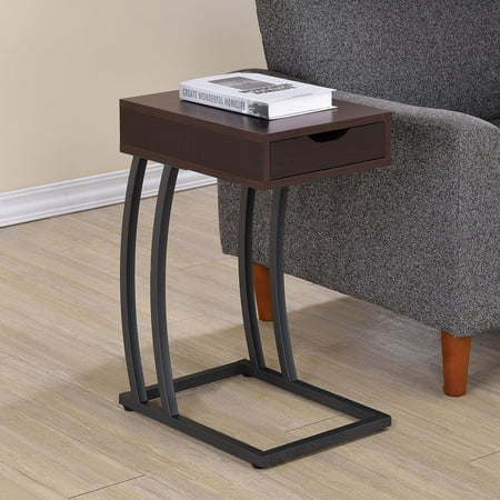 Coaster Furniture Metal And Wood C Shaped Accent Table
