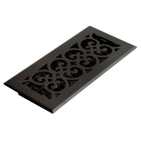 1 PK DecorGrates Floor Register, 5.5 X 11.5, Textured Black, Cast Iron