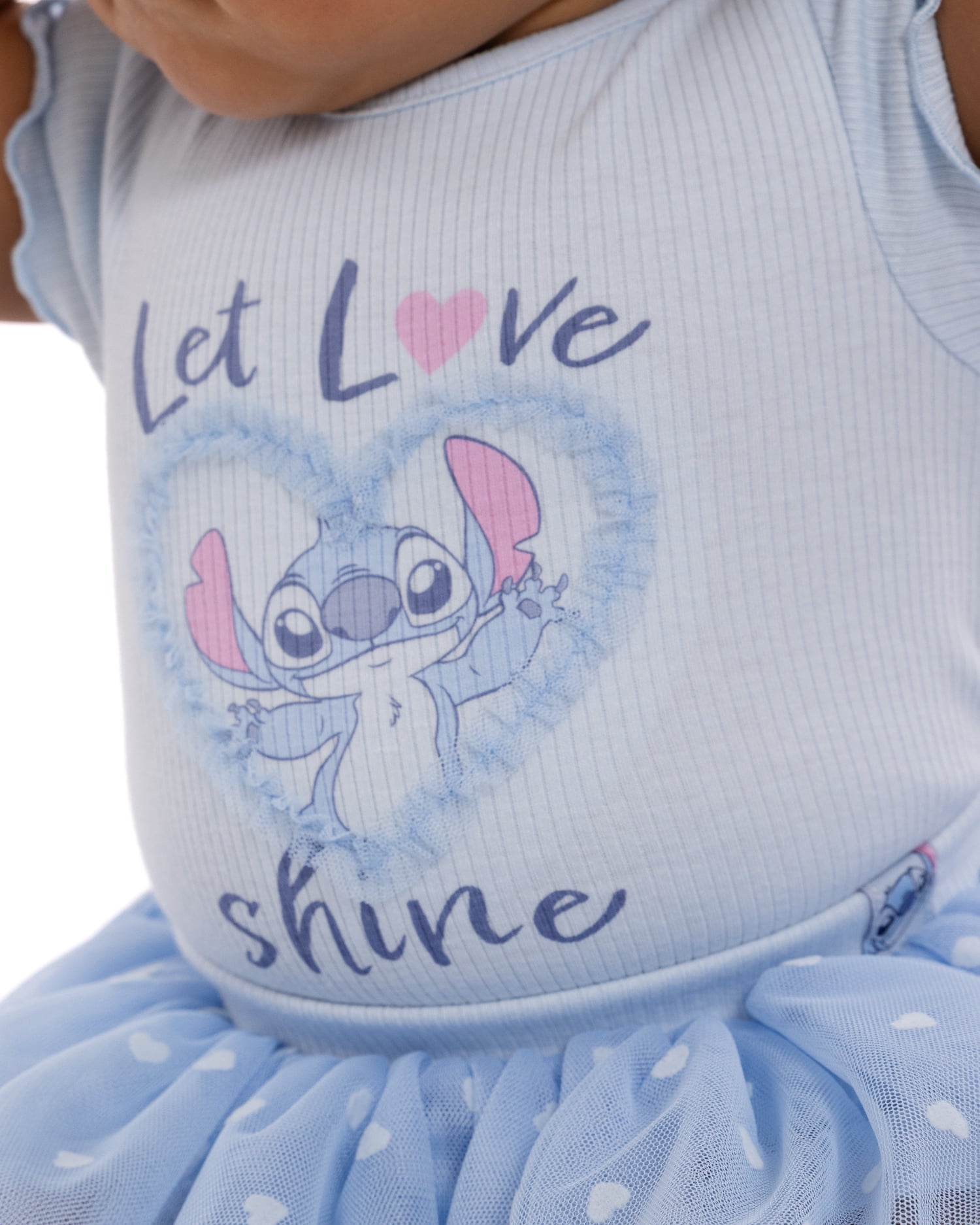 Stitch Baby Girls Bodysuit & Skirt Set with Bow Headband, 3-Piece, 0/3M-24M