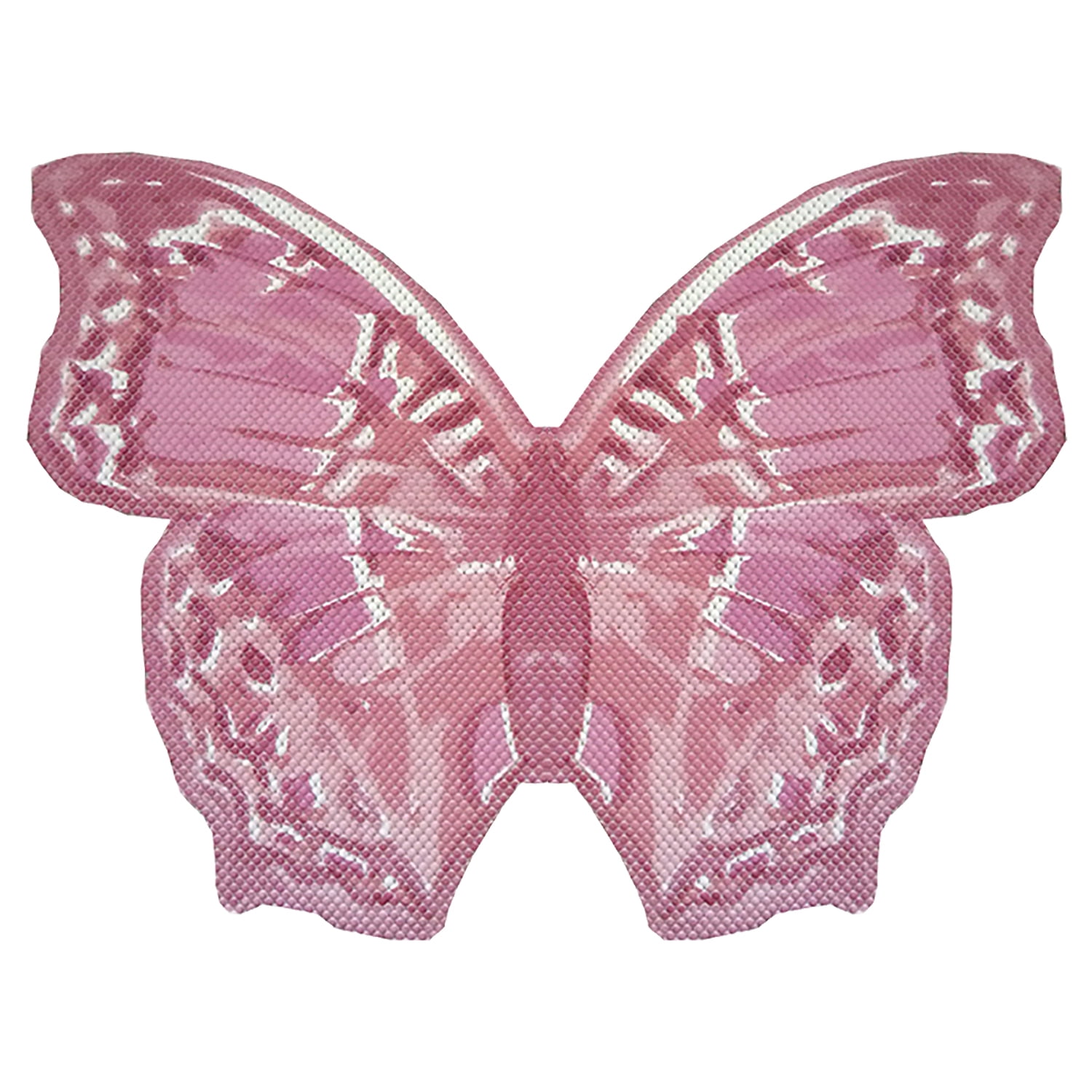 Dundee Deco Butterfly Bathroom Mat 26" x 19" Pink Waterproof NonSlip