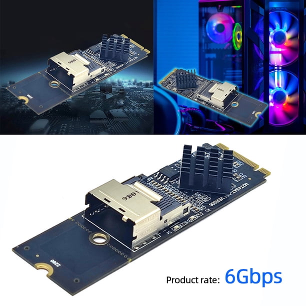 Tarjeta expansión M.2 NVME a Mini SAS SFF-8087 Soporte 4 puertos HDD SSD SATA Controlador SATA3.0 6GBPS SFF8087 Adaptador