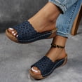 thumbnail image 2 of HAJWOH Orthopedic Sandals for Women Arch Support Flat Wedge Sandals Wide Width Non Slip Slip on Orthopedic Slippers Beach 2026 New Orthopedic Shoes Blue 38, 2 of 3